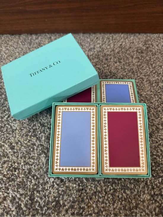 Tiffany & Co. Other - Tiffany & Co. Playing Card Duo in Blue and Burgundy